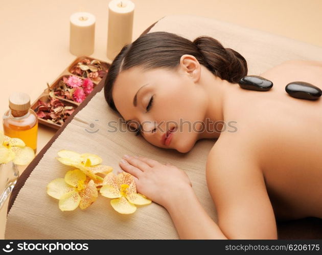 picture of beautiful woman in spa salon. beautiful woman in spa salon