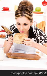 picture of beautiful woman in the kitchen