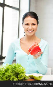 picture of beautiful woman in the kitchen