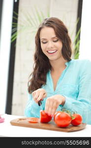 picture of beautiful woman in the kitchen