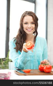 picture of beautiful woman in the kitchen