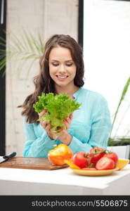 picture of beautiful woman in the kitchen