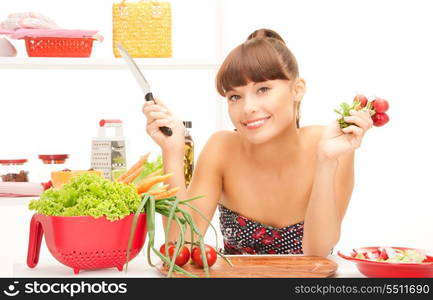 picture of beautiful woman in the kitchen