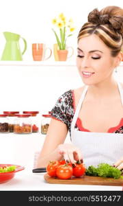 picture of beautiful woman in the kitchen