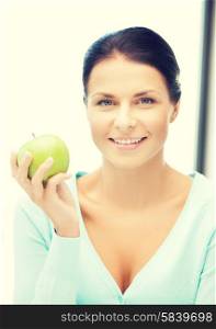 picture of beautiful woman in the with an apple... beautiful woman in the with an apple