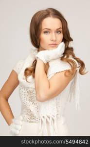 picture of beautiful woman in white gloves