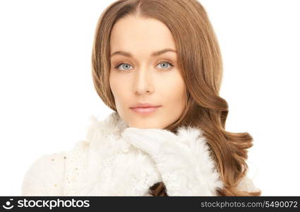 picture of beautiful woman in white gloves&#xA;