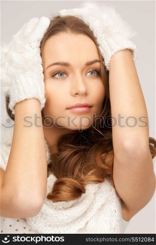 picture of beautiful woman in white gloves&#xA;