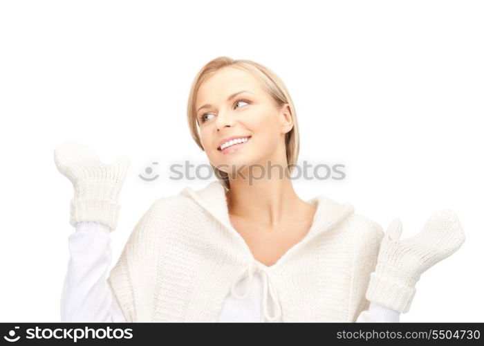 picture of beautiful woman in white sweater