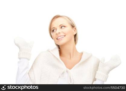 picture of beautiful woman in white sweater