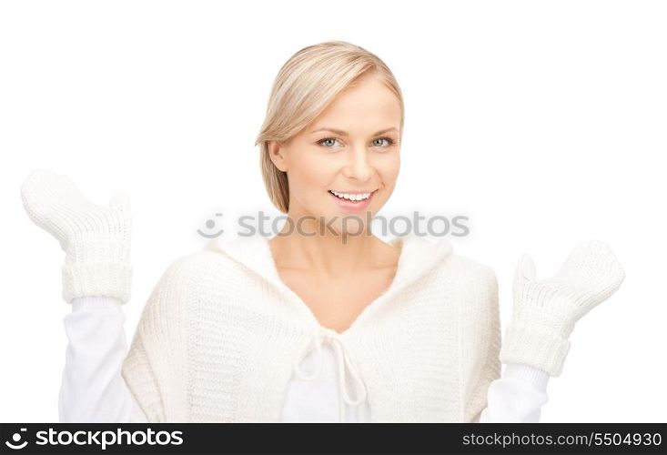 picture of beautiful woman in white sweater