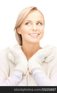 picture of beautiful woman in white sweater