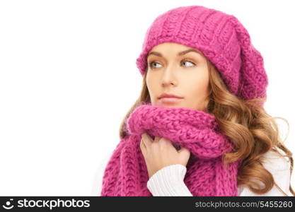 picture of beautiful woman in winter hat.