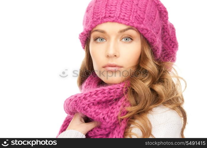 picture of beautiful woman in winter hat