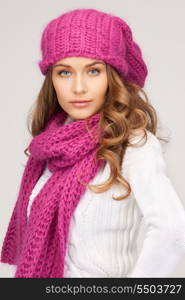 picture of beautiful woman in winter hat