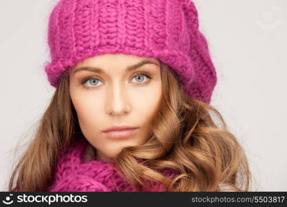 picture of beautiful woman in winter hat