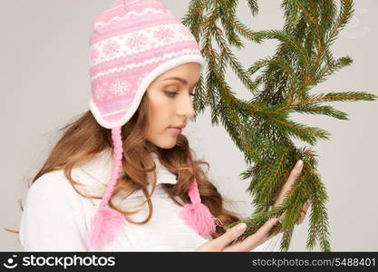 picture of beautiful woman in winter hat&#xA;