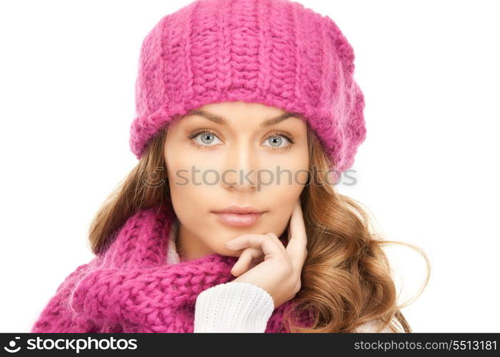 picture of beautiful woman in winter hat&#xA;