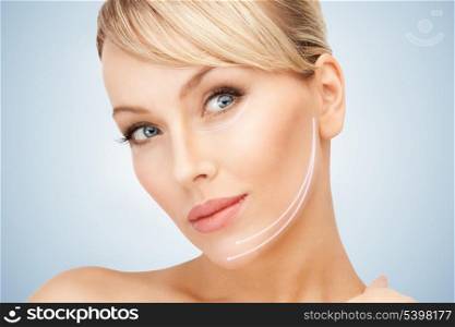 picture of beautiful woman ready for cosmetic surgery