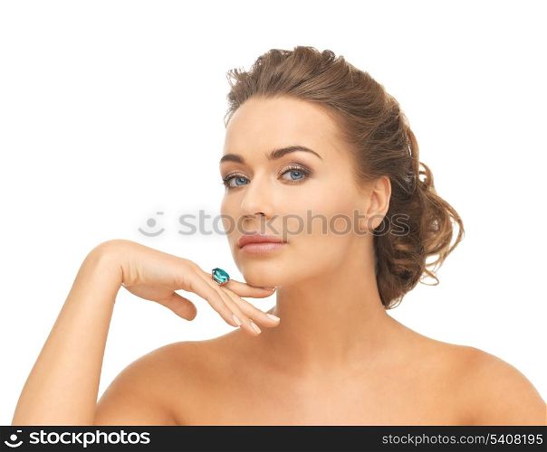 picture of beautiful woman with cocktail ring
