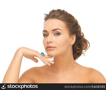 picture of beautiful woman with cocktail ring