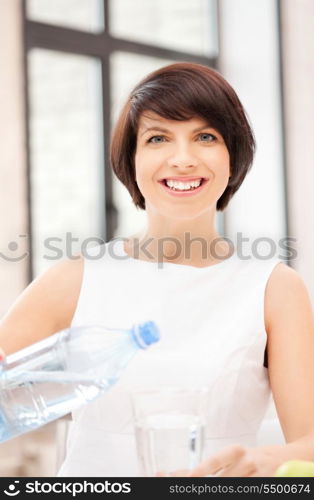 picture of beautiful woman with glass of water