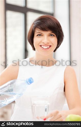 picture of beautiful woman with glass of water
