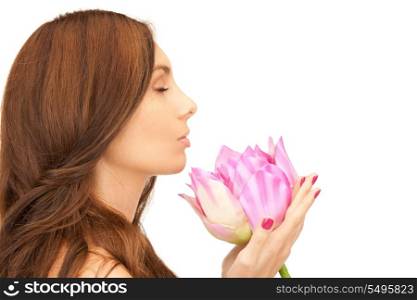 picture of beautiful woman with lotus flower