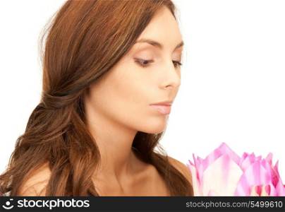 picture of beautiful woman with lotus flower