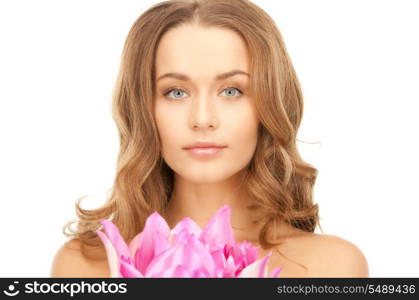 picture of beautiful woman with lotus flower&#xA;