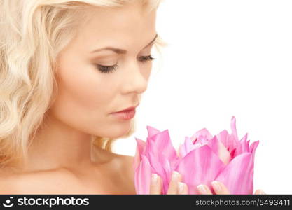 picture of beautiful woman with lotus flower&#xA;