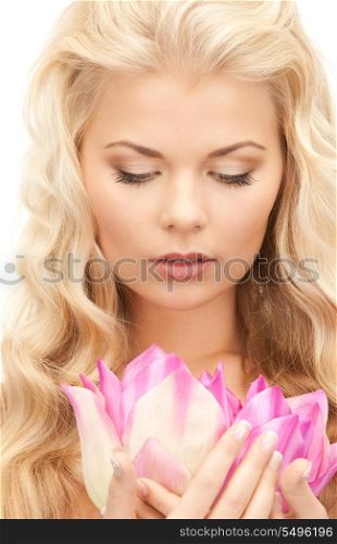 picture of beautiful woman with lotus flower&#xA;