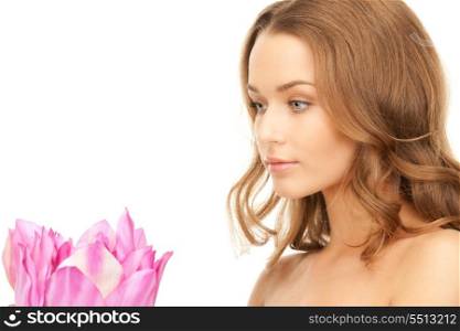 picture of beautiful woman with lotus flower &#xA;