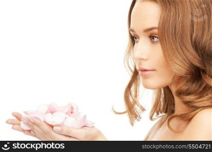 picture of beautiful woman with rose petals&#xA;