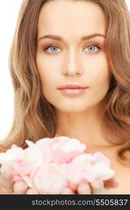 picture of beautiful woman with rose petals&#xA;