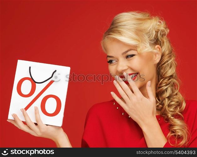 picture of beautiful woman with shopping bag