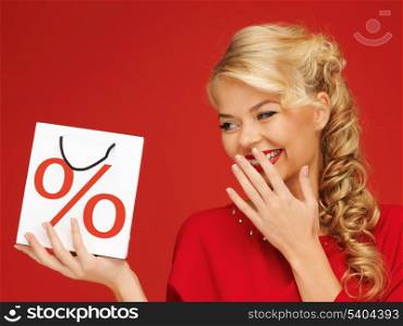 picture of beautiful woman with shopping bag