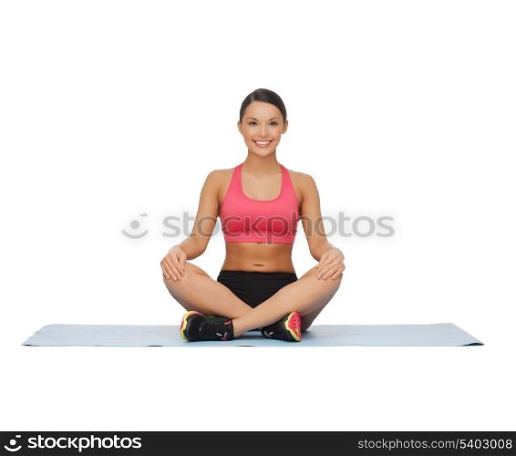 picture of beautiful young woman practising yoga