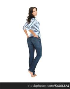 picture of beautiful young woman wearing jeans