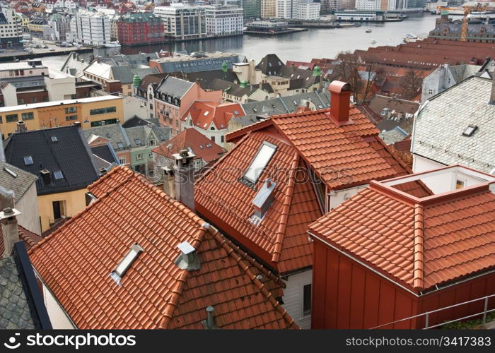 Picture of Bergen with rooftop view