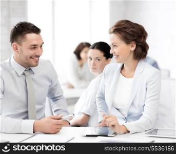 picture of business colleagues talking in office