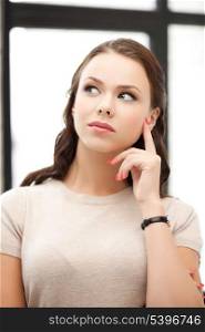 picture of calm and serious thinking woman