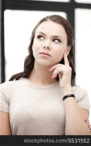 picture of calm and serious thinking woman