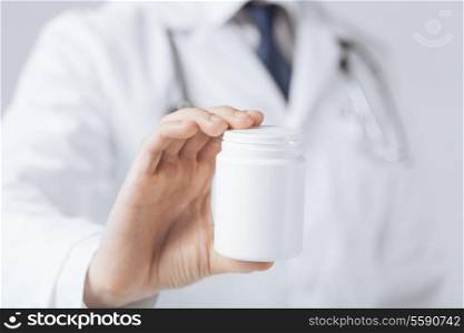picture of doctor hands holding white pack