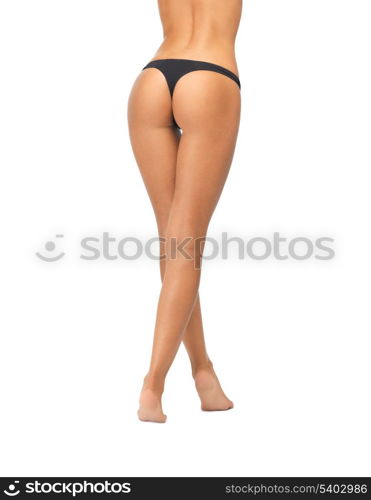 picture of female butt in black bikini panties