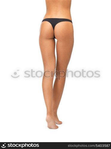 picture of female butt in black bikini panties