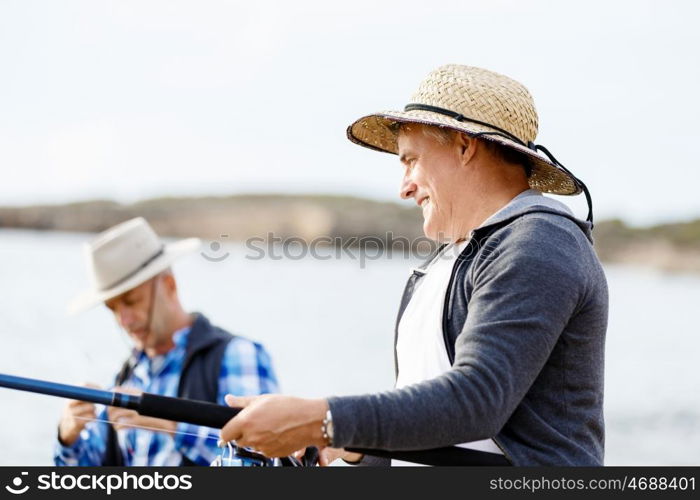 Picture of fisherman . Picture of fishermen fishing with rods