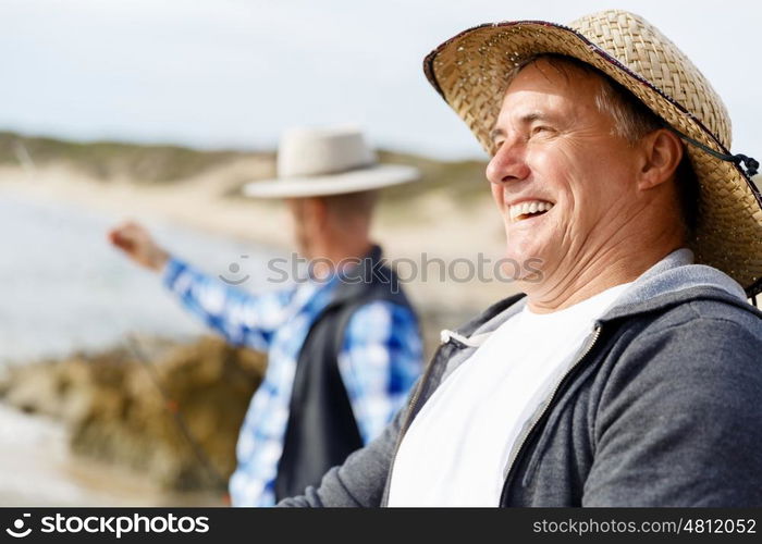 Picture of fisherman . Picture of fishermen fishing with rods