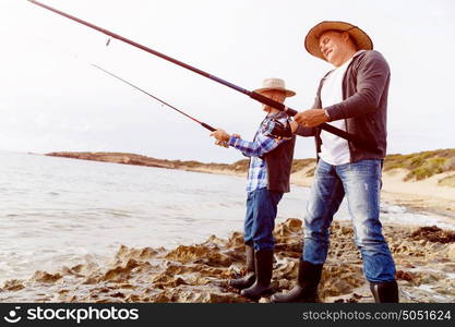 Picture of fisherman . Picture of fishermen fishing with rods