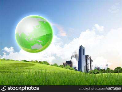 Picture of green planet as symbol of environmental concept